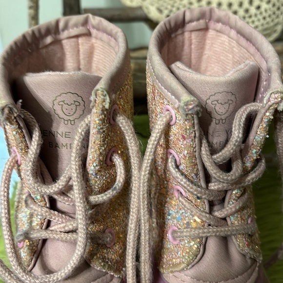 Pre-owned ADRIENNE VITTADINI BAMBINI TODDLER 9 PINK GLITTER DUCK BOOTS - Picture 10 of 15